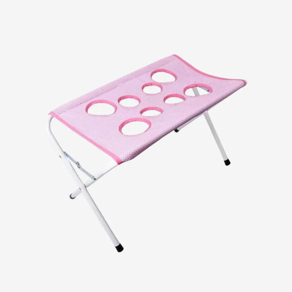 Pup Perch folding grooming stand in pink